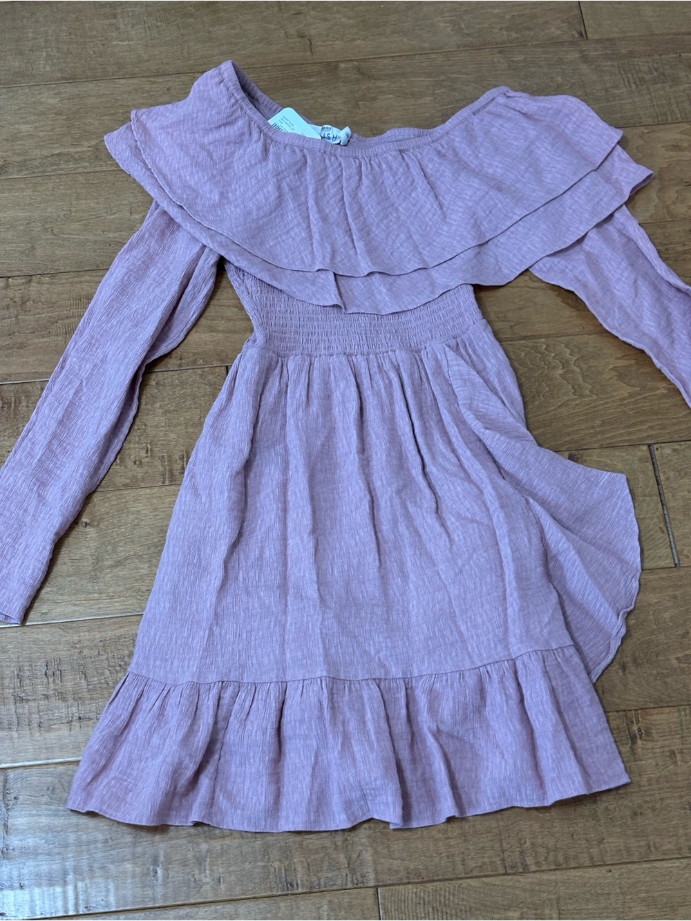 WISH Rose Ruffle Midi Dress XS Textured  Dress Lightweight Darling